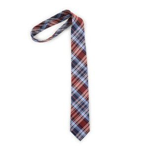 CHAPS red blue plaid 100% Silk neck tie